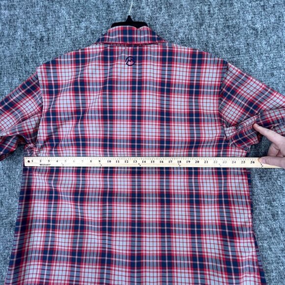 Magellan Shirt Mens Extra Large Red Plaid Loose Wicking Short Sleeve Vented - Picture 5 of 7